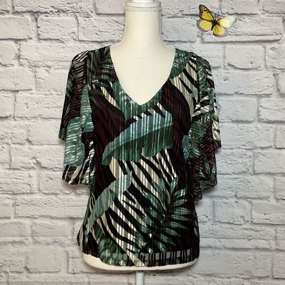 Le Chateau Abstract V-Neck Poncho Top Size XXS - Picture 3 of 7
